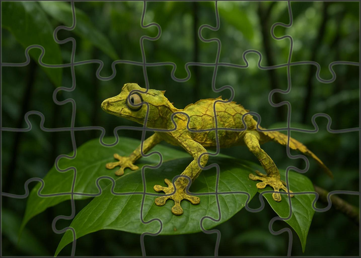 Silent Glider Gecko Leaf-mimicking Reptile With Suction Toe Pads Custom Jigsaw Puzzle