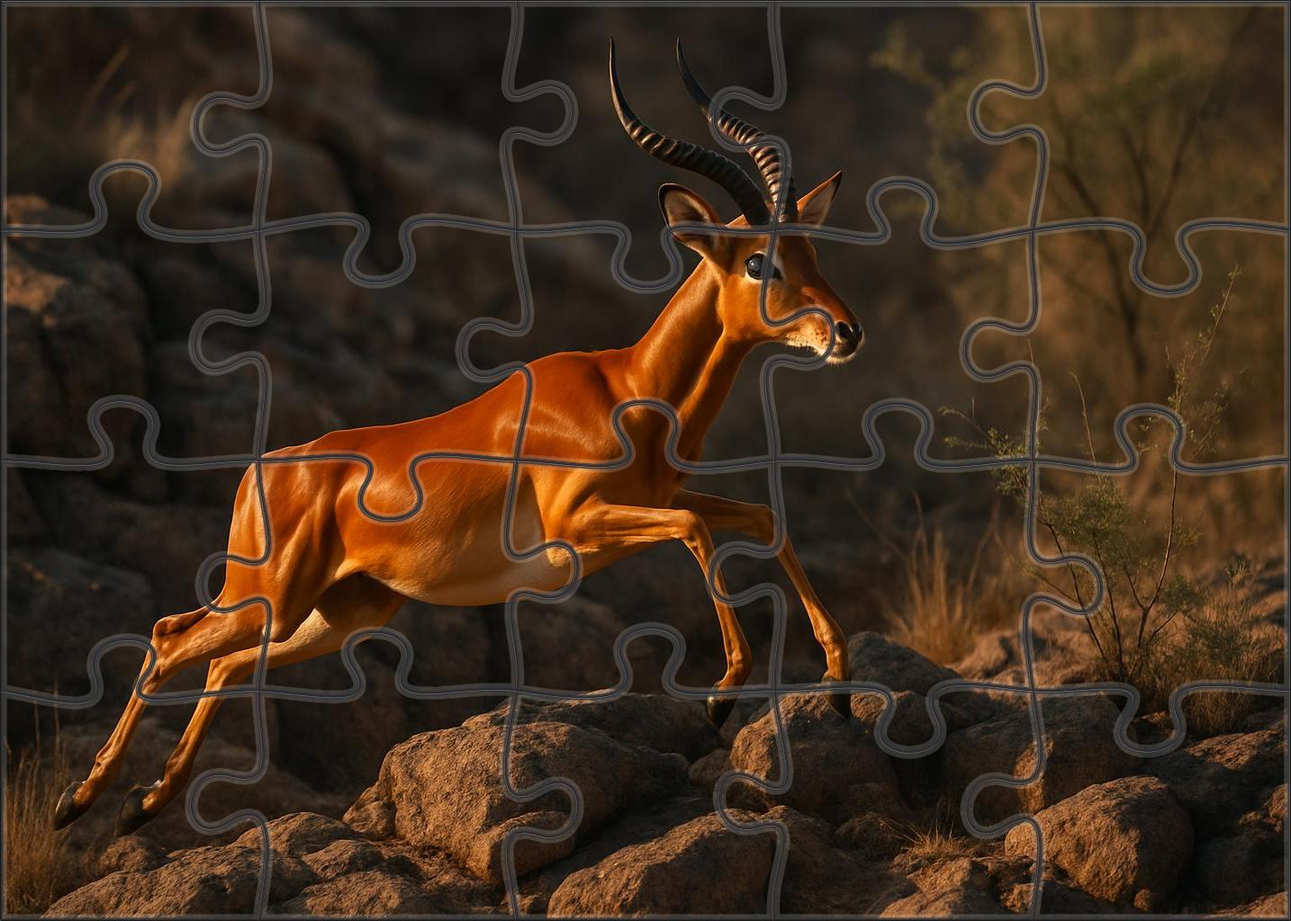 Copper Ridge Antelope Agile Herbivore With Copper-hued Coat And Elevated Leap Puzzle Collection