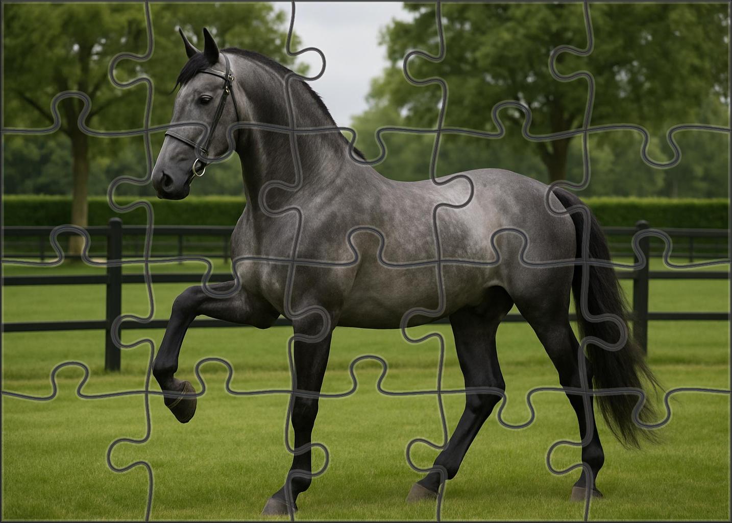 Silver Crest Noble Steel Gray Warmblood With Poised Strength Puzzle For Kids