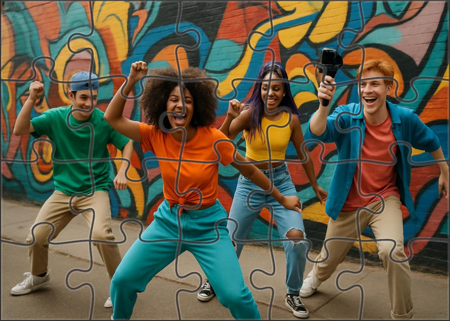 Viral Dance Meme Phenomenon Catchy Moves Igniting Global Social Waves 20 Piece Puzzle