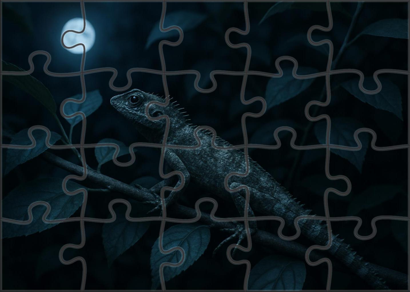 Silent Thorn Climber Night-active Reptile With Spiny Tail And Camouflage 200 Piece Puzzle