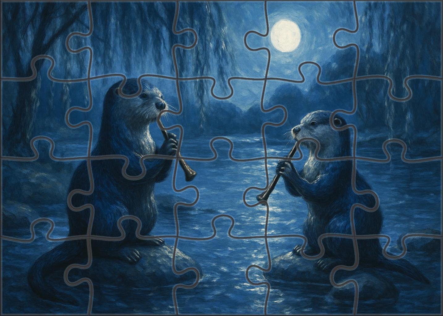 Otter Moonlight Concert 50 Piece Puzzle
