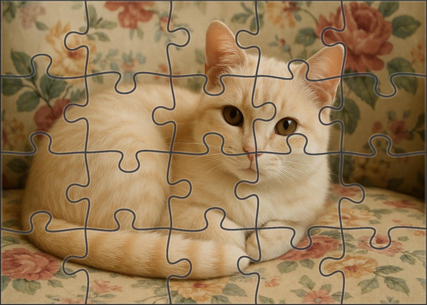 Peach Blossom Delicate Cream-furred Cat With Sweet Disposition 1000 Piece Puzzle