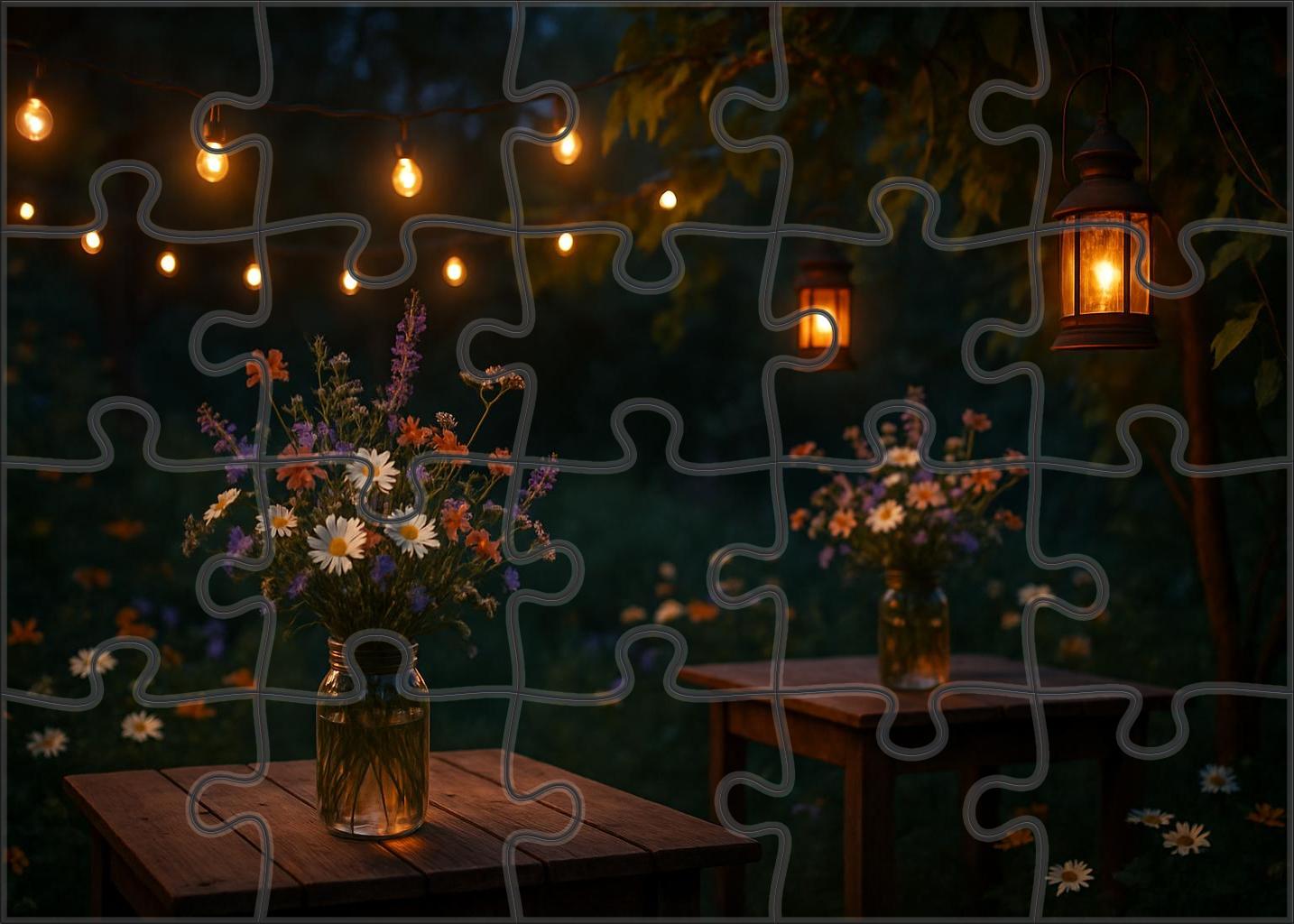 Twilight Garden Soiree Custom Jigsaw Puzzle