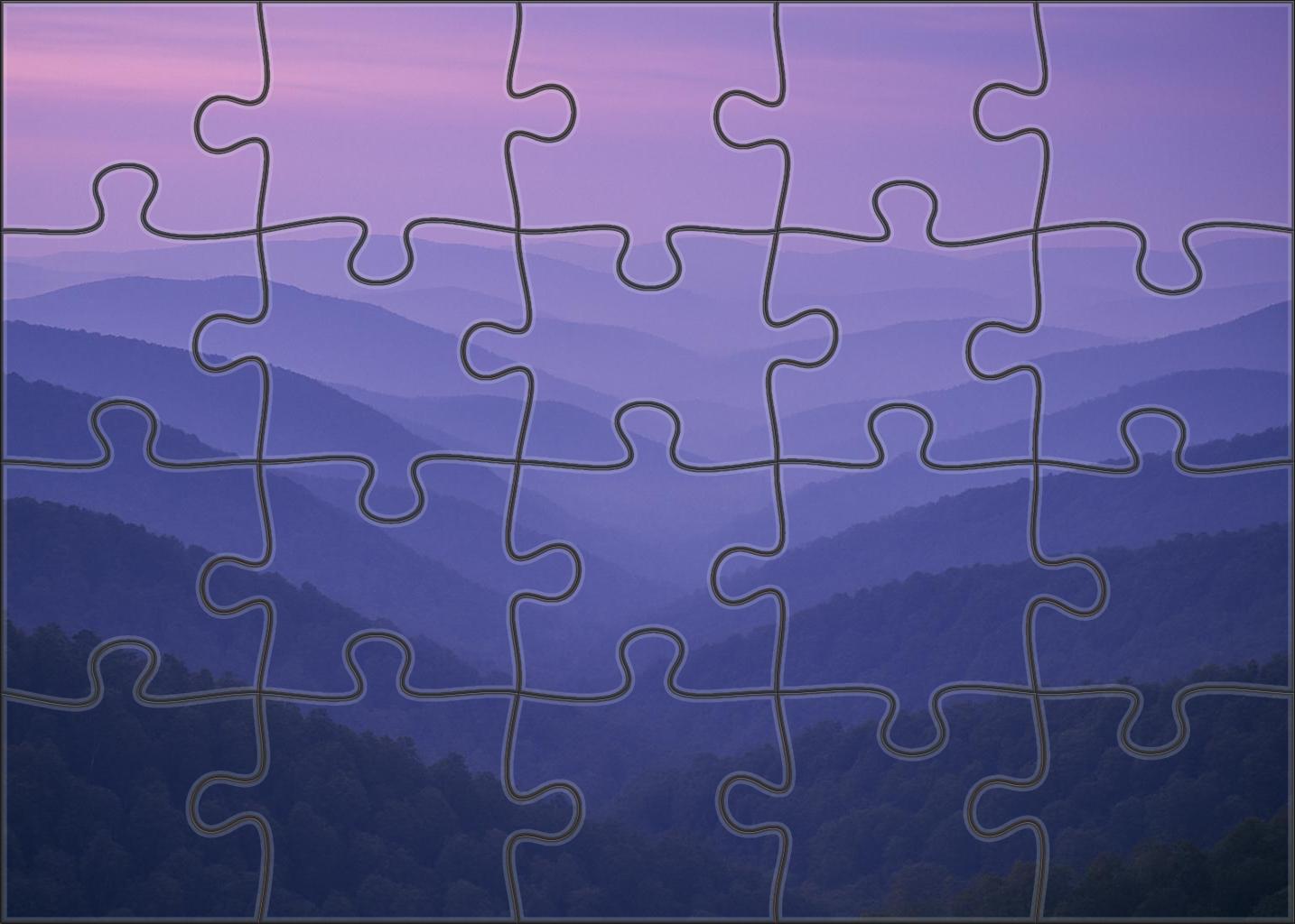 Dusky Ridges In Lavender Haze Large Format Puzzle