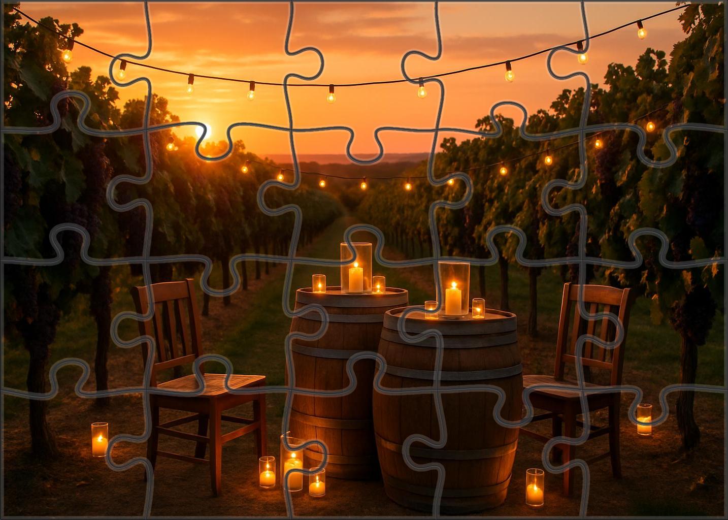 Sunset Vineyard Celebration Puzzle Collection