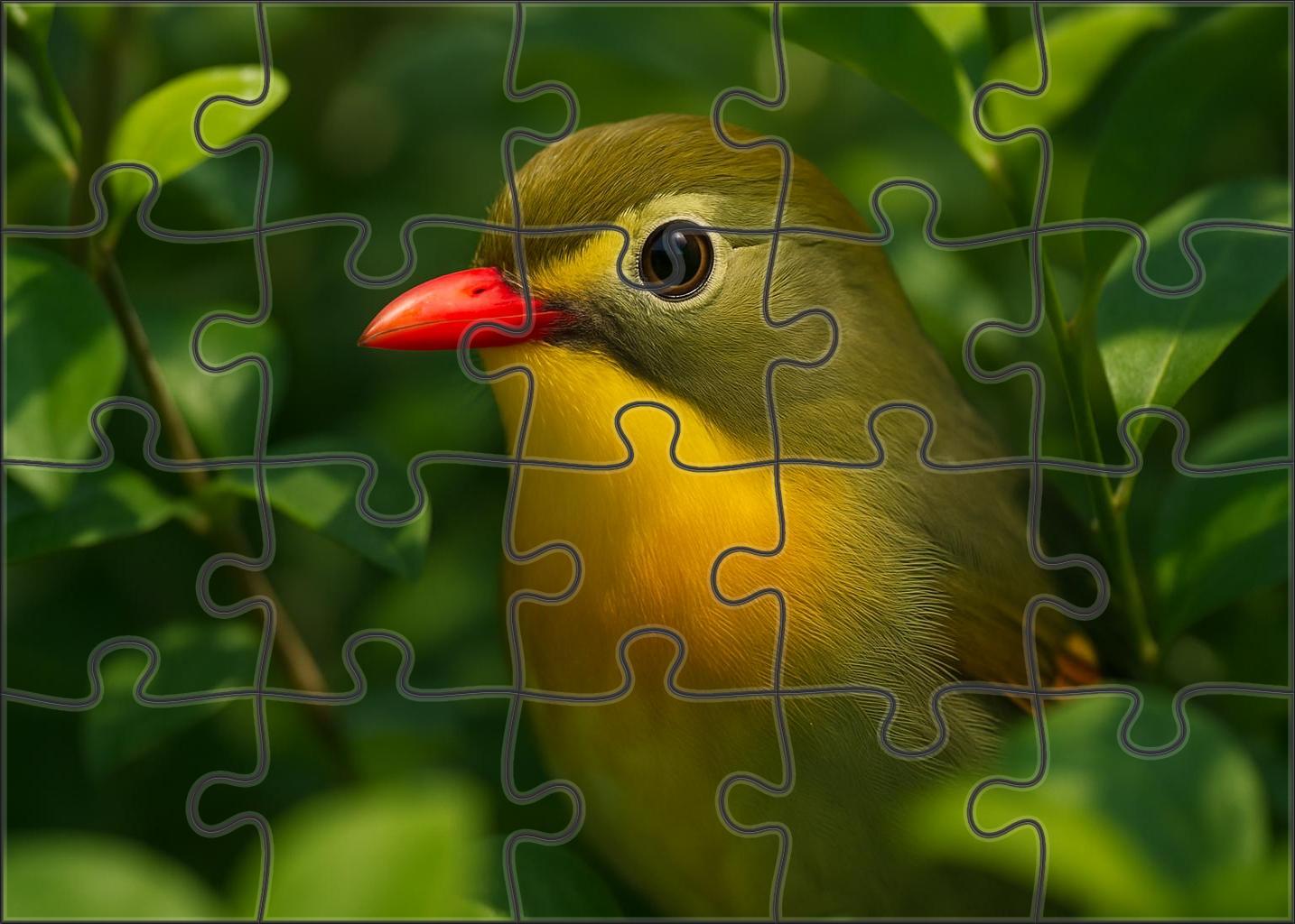 Red-billed Leiothrix Forest's Song Jewel Easy Puzzles