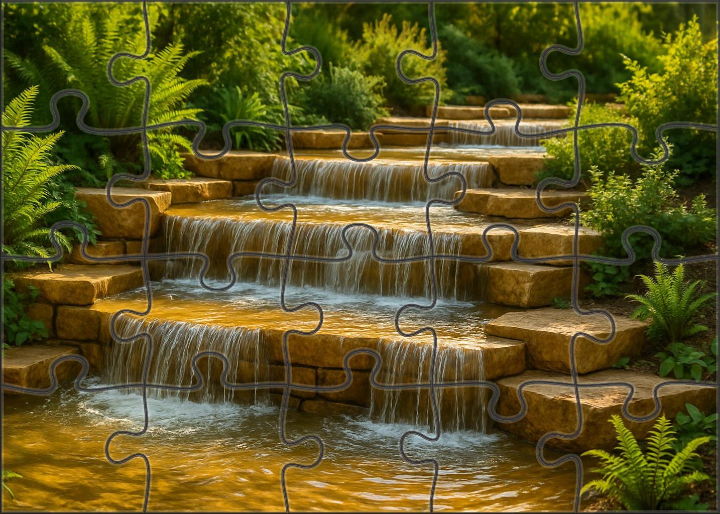 Golden Cascade Steps Large Format Puzzle