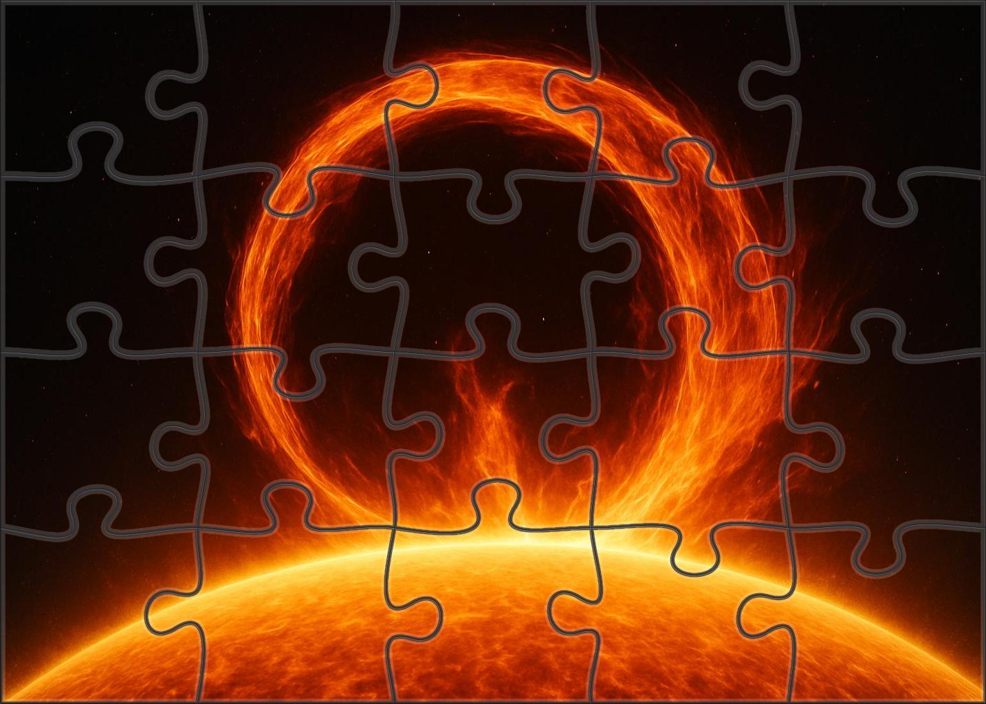 Amber Solar Flare Ribbon Puzzle For Adults