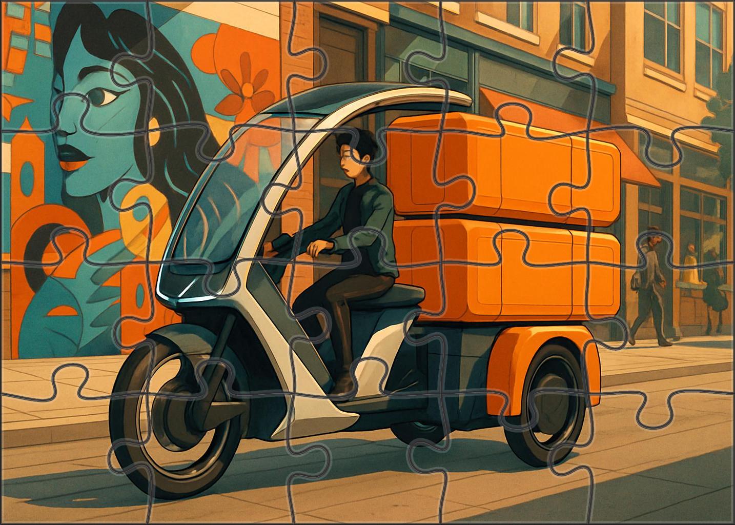 Automated Electric Freight Trike 500 Piece Puzzle