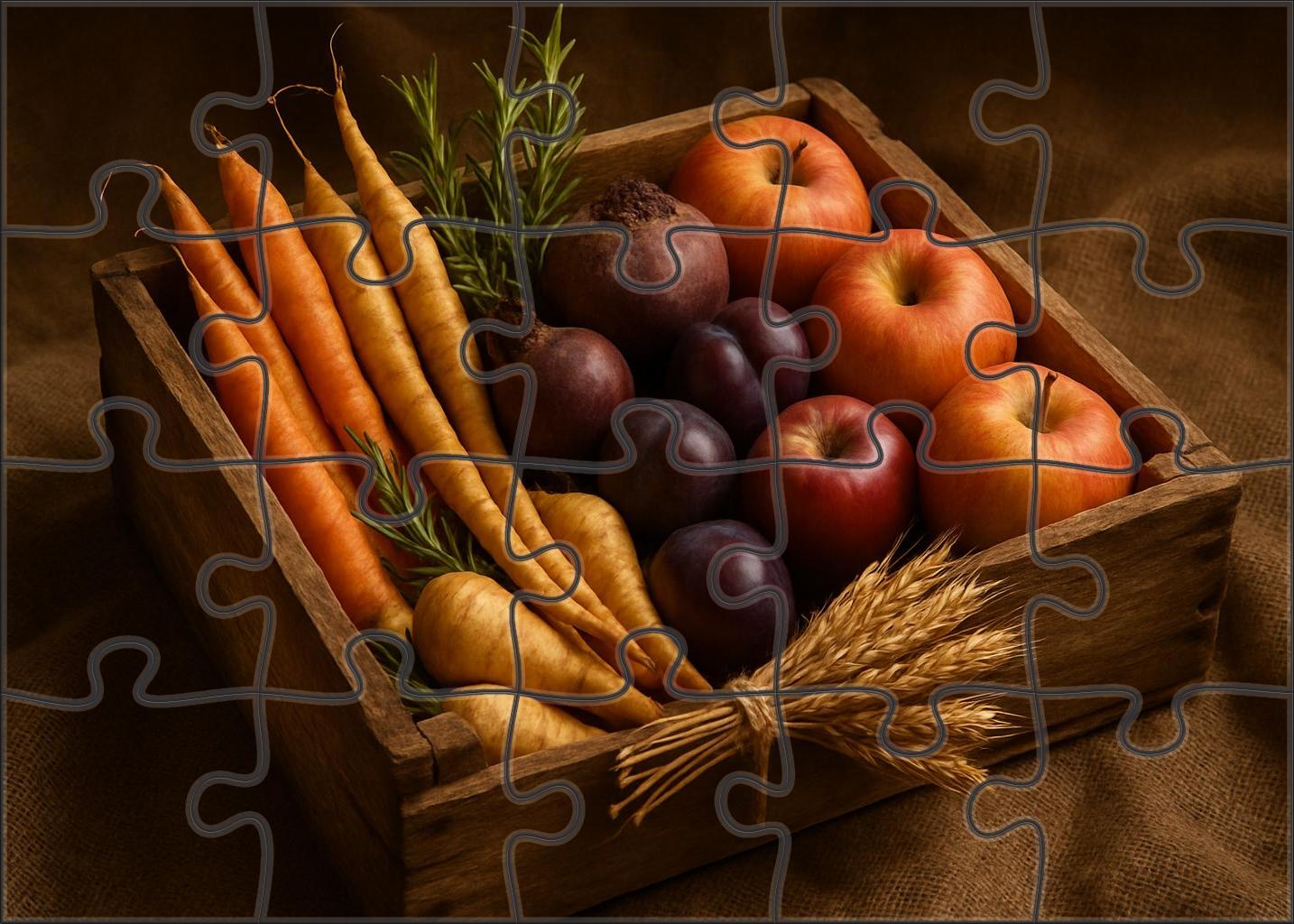 Harvest Festival Scene Display Of Root Vegetables And Autumn Fruits 500 Piece Puzzle