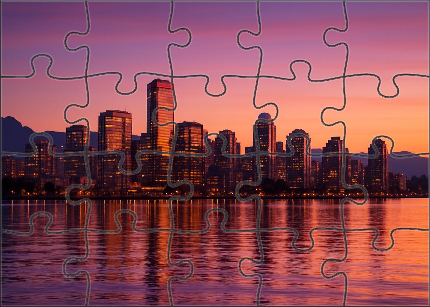 Vancouver Waterfront Skyline Nature Meets Urban Sophistication 100 Piece Puzzle