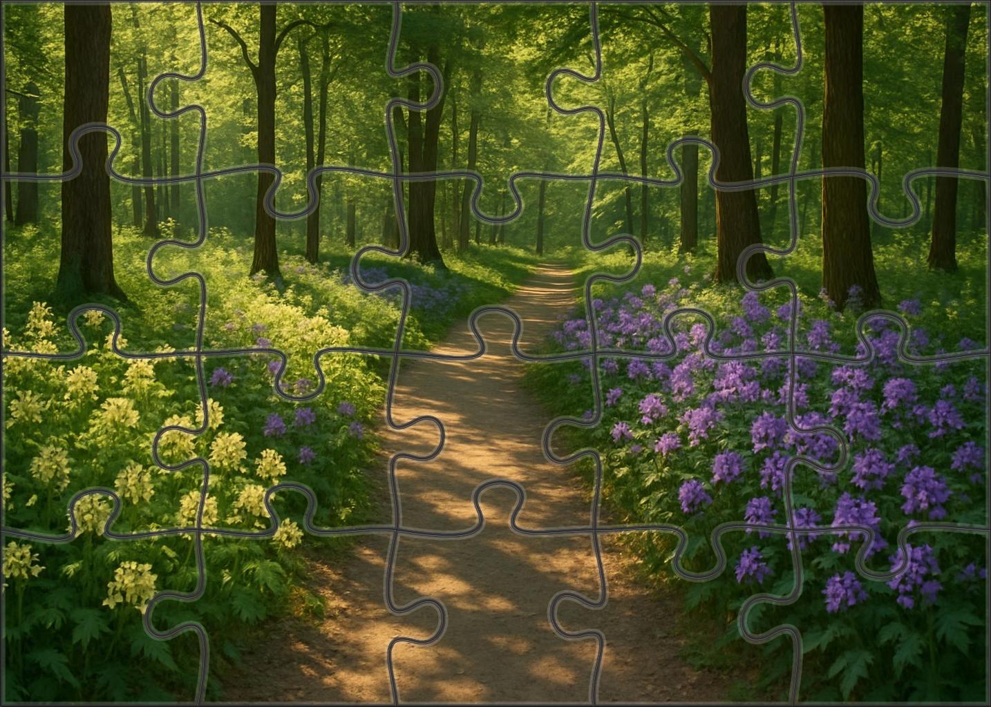 Sun-dappled Woodland Pathway Puzzle Collection
