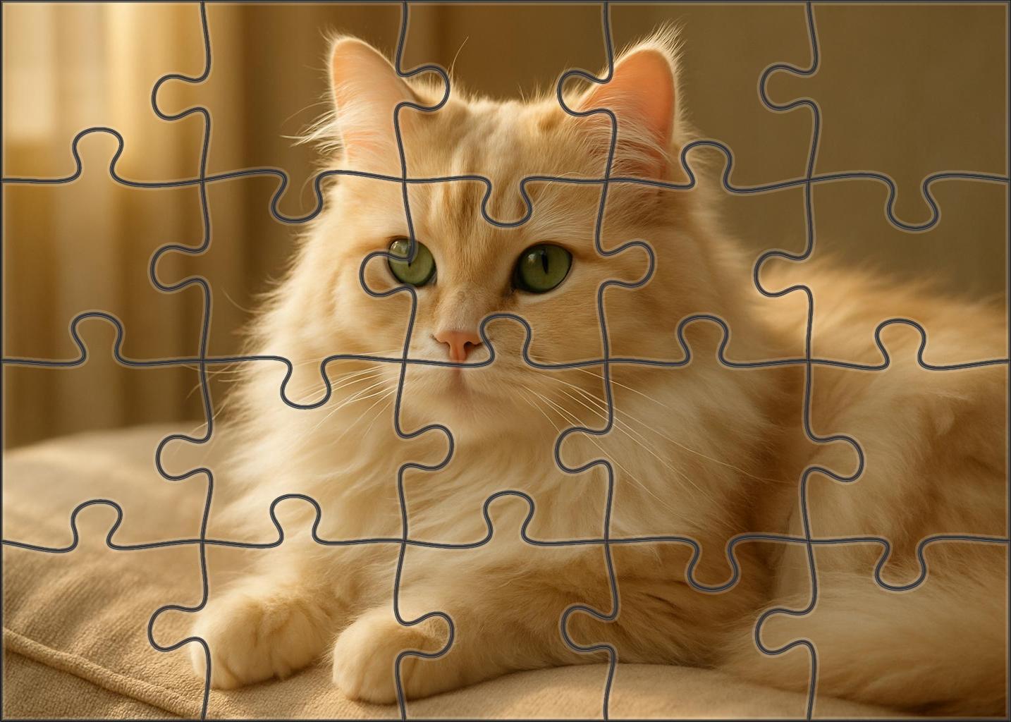 Luminous Cream Soft Ivory Longhair With Gentle Disposition Premium Puzzle Pieces