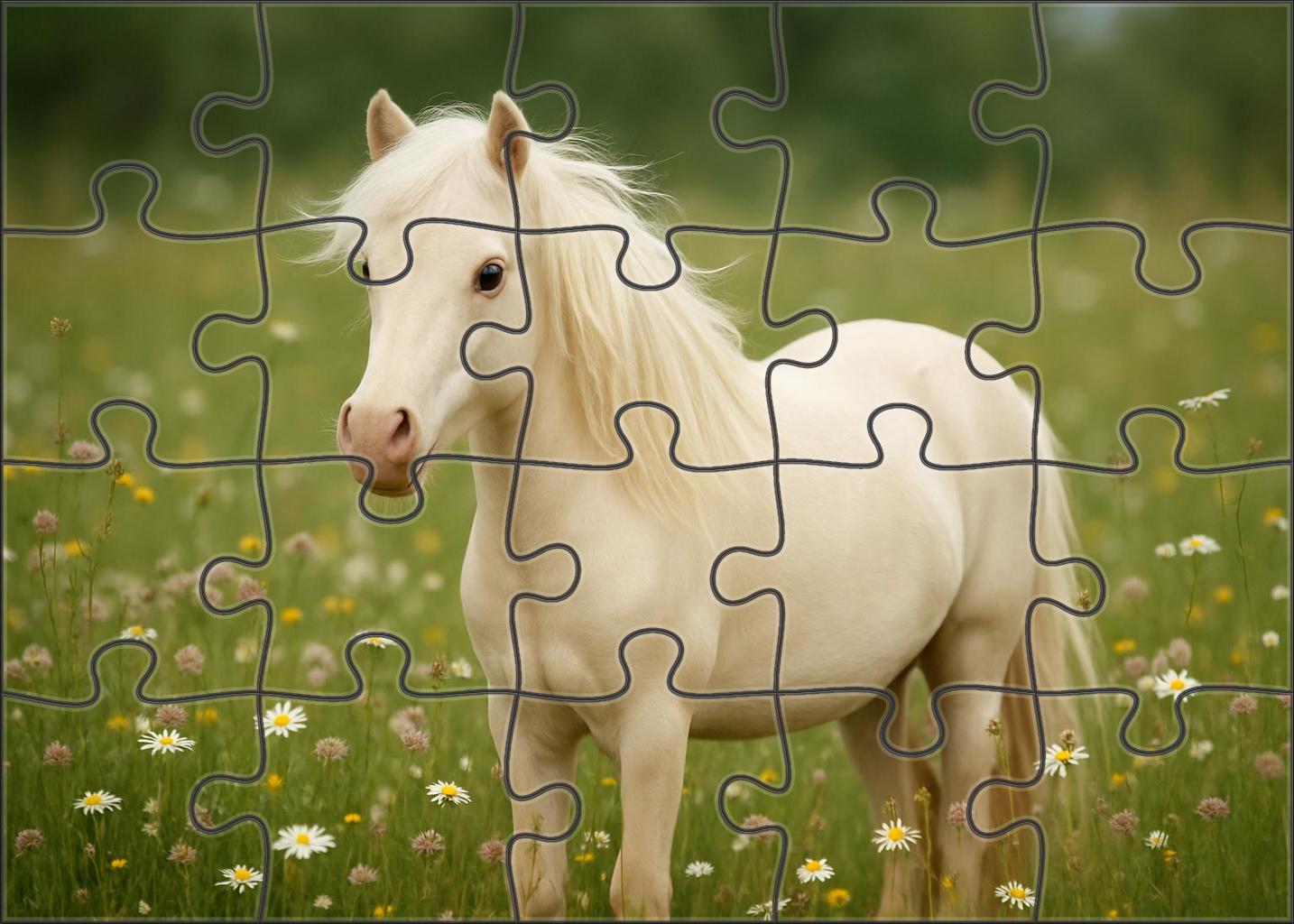 Ivory Silk Smooth Cream Cremello Pony With Graceful Movements 50 Piece Puzzle