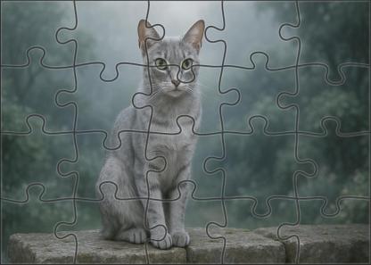Silver Shadow Sleek Silver Coat With Calm Vigilance Puzzle Fun