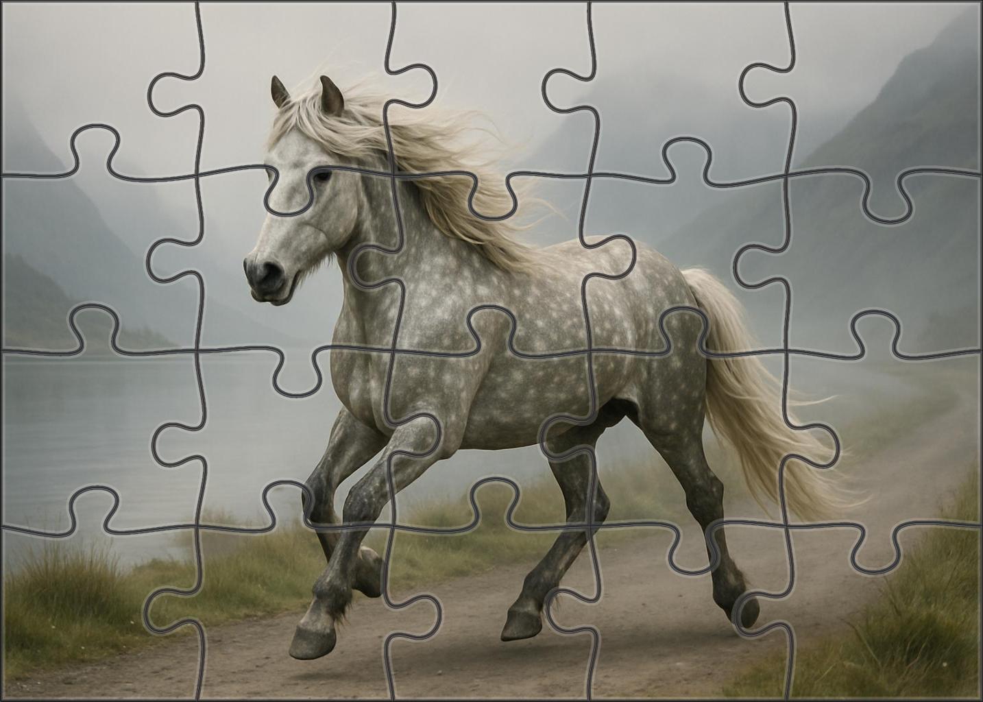 Silver Mist Icelandic Mare 1000 Piece Puzzle