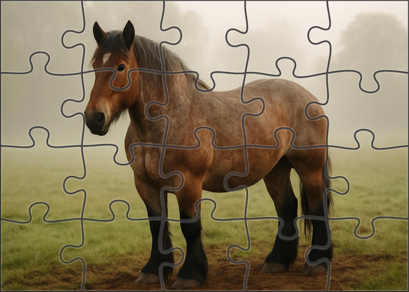Willow Creek Draft Powerful Bay Roan With Gentle Strength Puzzle Collection