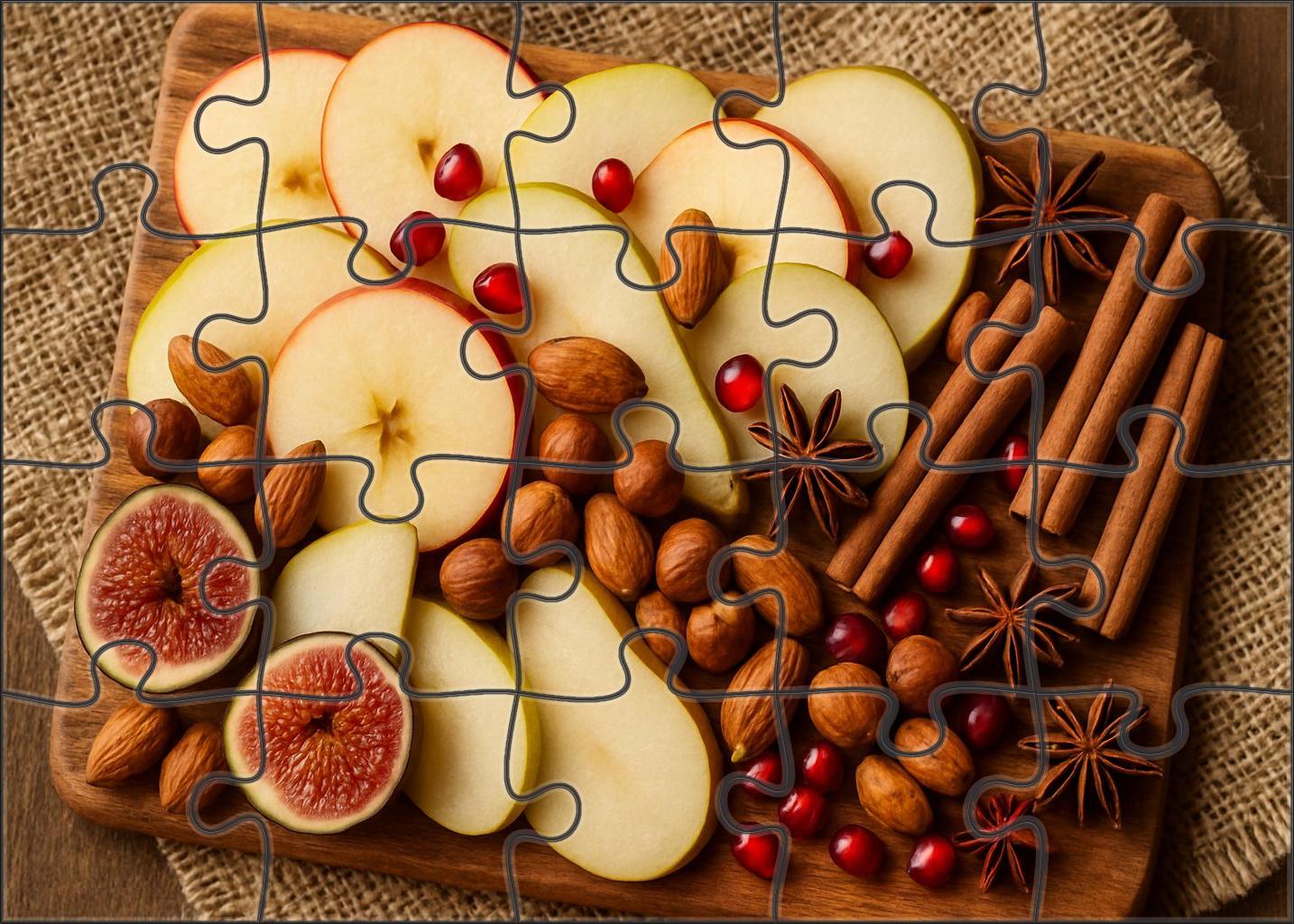 Autumn Harvest Platter With Nuts Puzzle Challenge