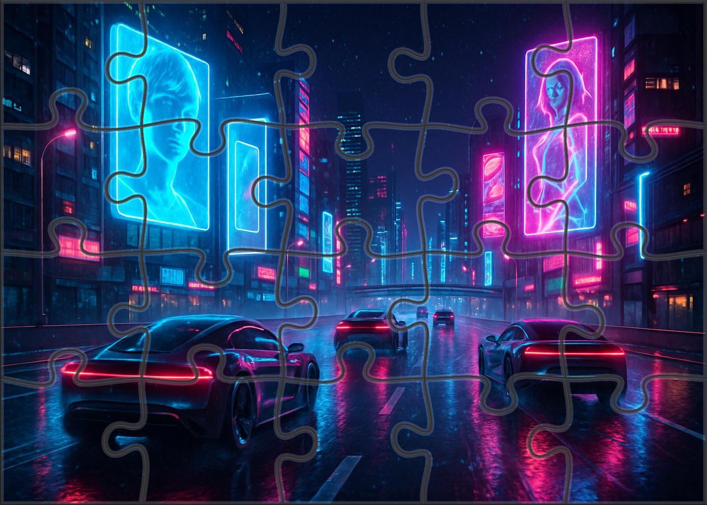 Synthwave Racing Neon Streets And High-octane Speed Unique Puzzle Design