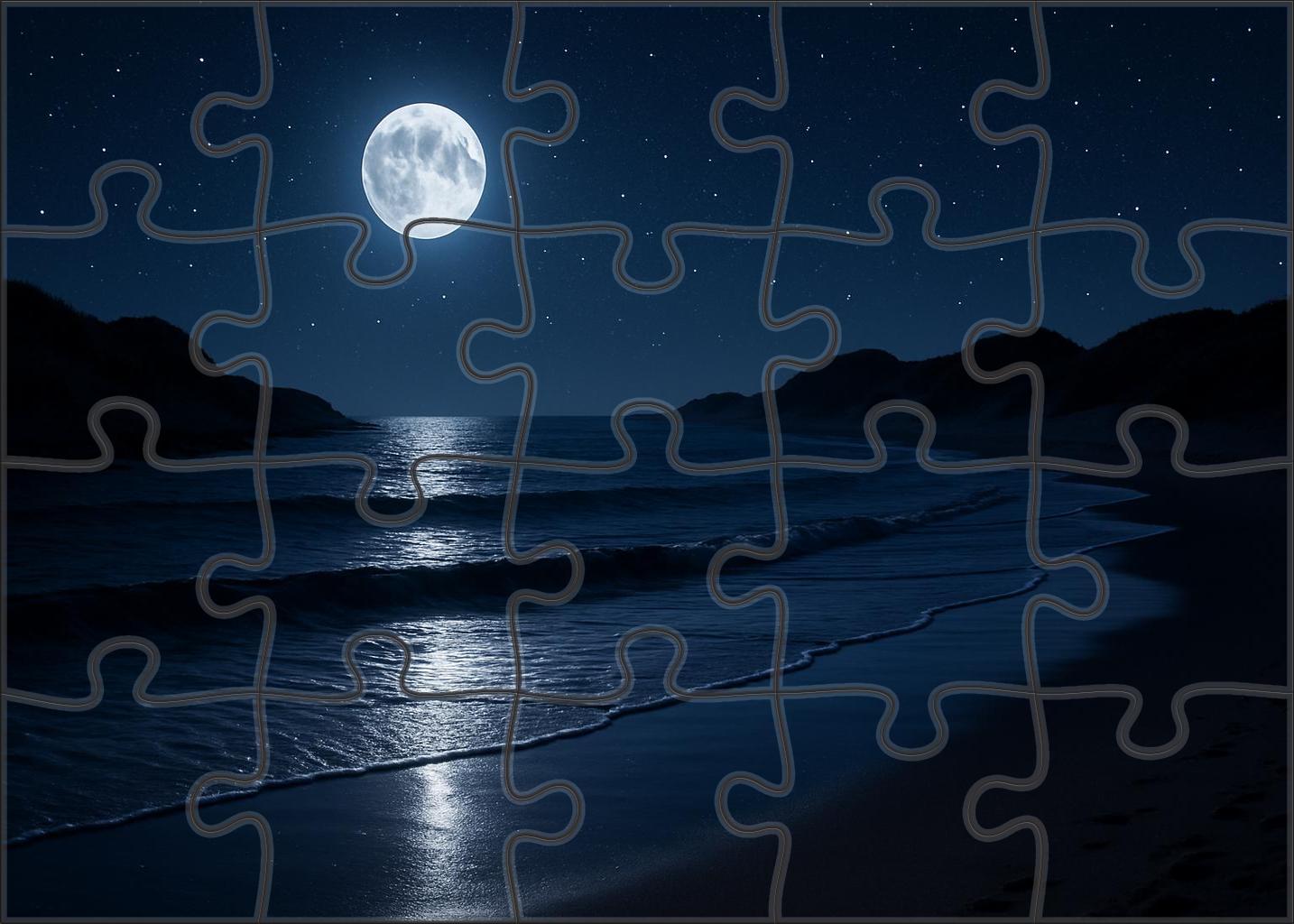 Moonlit Shoreline Trail Puzzle Challenge