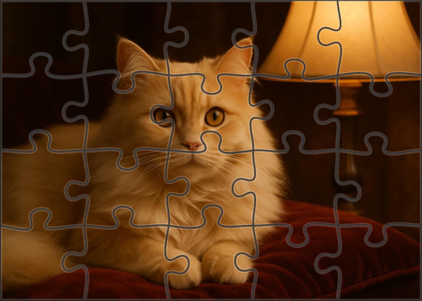 Ivory Velvet Luxurious Cream-colored Longhair With Sweet Nature 20 Piece Puzzle