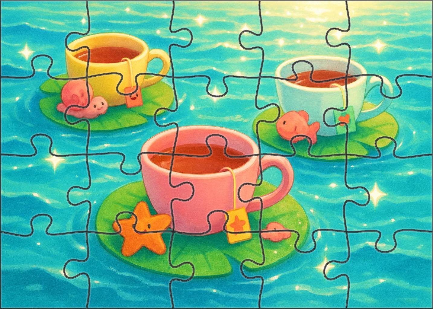 Bubbling Tea Time Ocean Puzzle Challenge