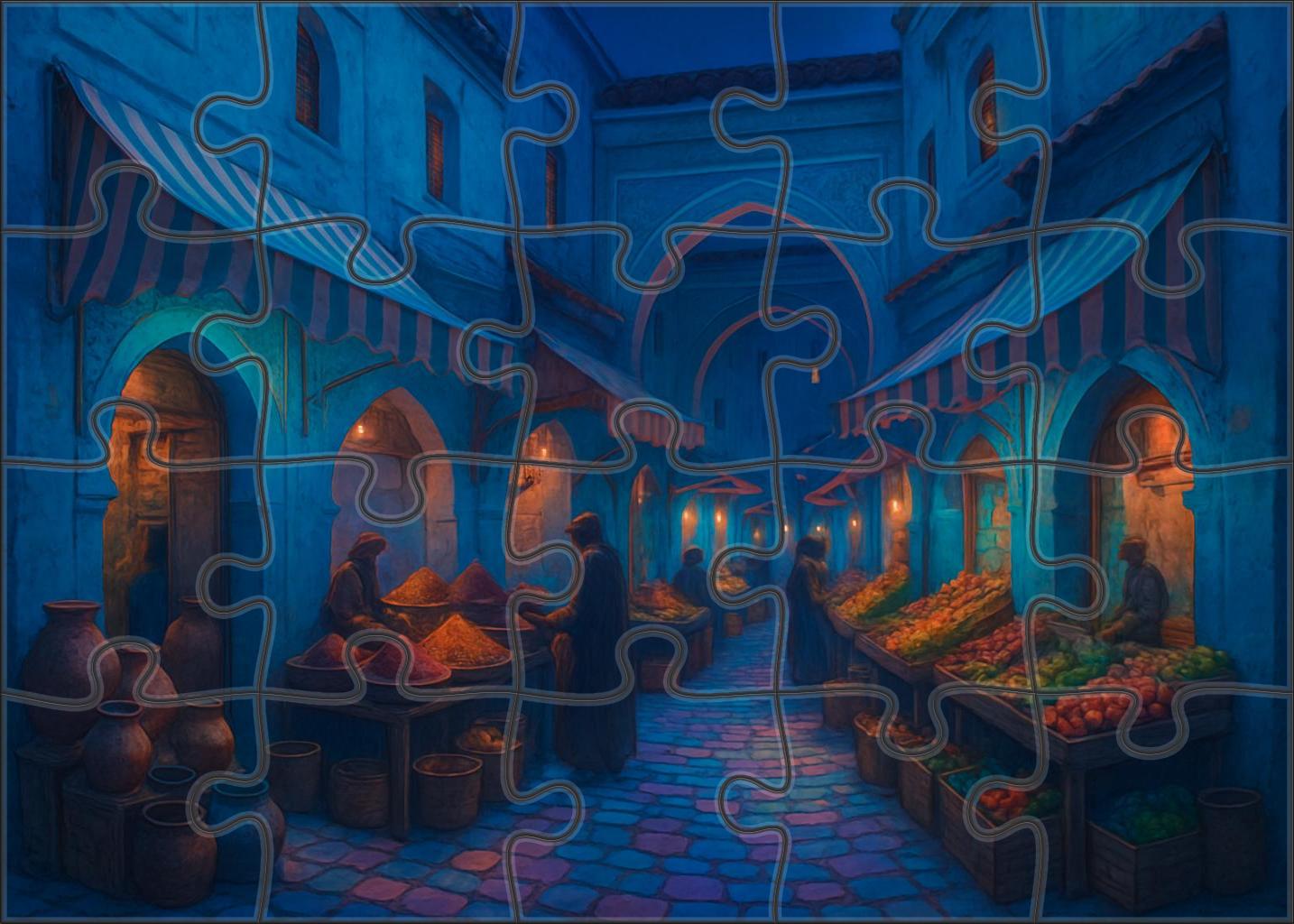 Azure Market Alley 200 Piece Puzzle