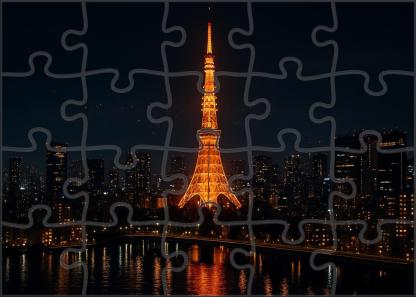 Tokyo Tower Tokyo Japan Recognized By 6910 Worldwide As A Modern Communication Icon Custom Jigsaw Puzzle