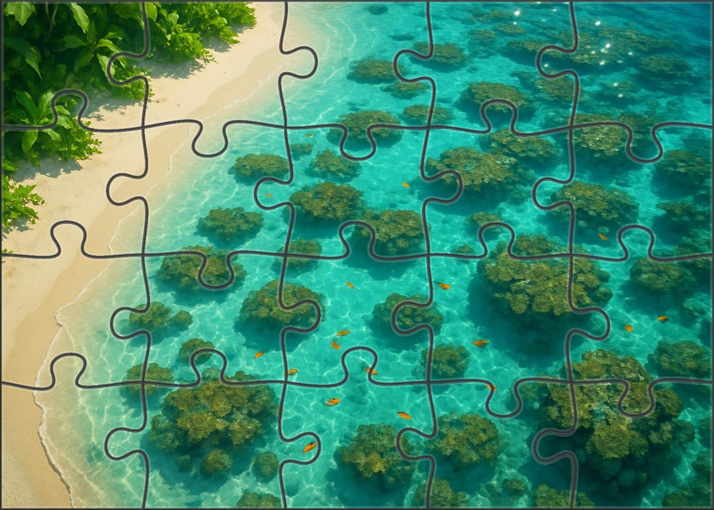 Crystal Lagoon Shore Turquoise Waters And Coral Gardens Easy Puzzles