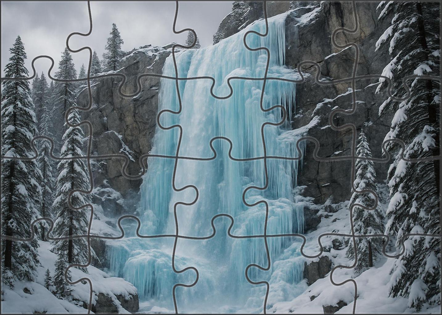 Frozen Sapphire Fall Large Format Puzzle