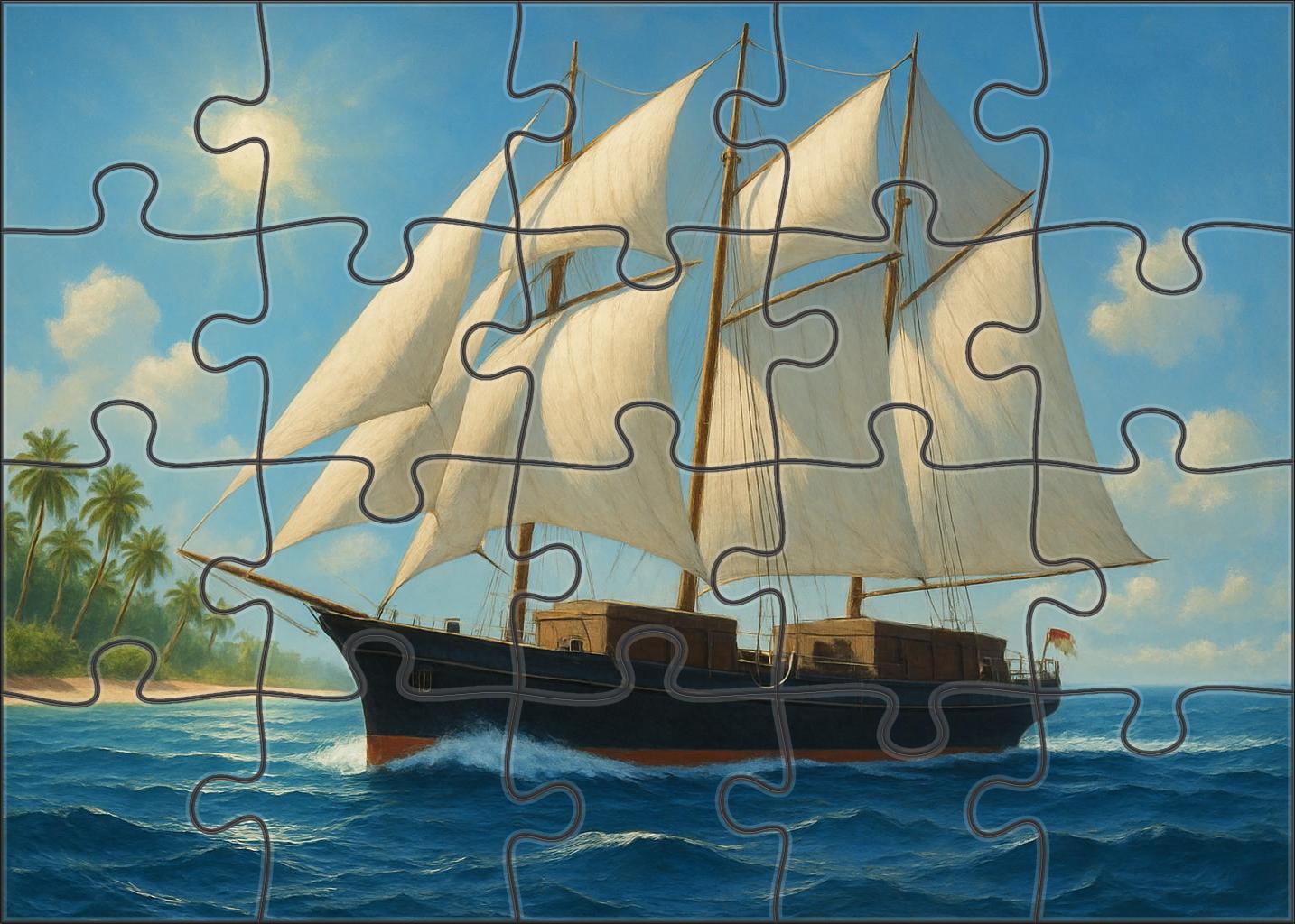 Wind-assisted Cargo Sailing Catamaran 100 Piece Puzzle