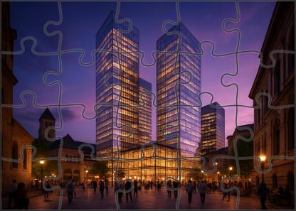 Berlin Potsdamer Platz Skyline A Post-reunification Urban Center With Innovative Glass Towers And Historic Sites Nearby Unique Puzzle Design