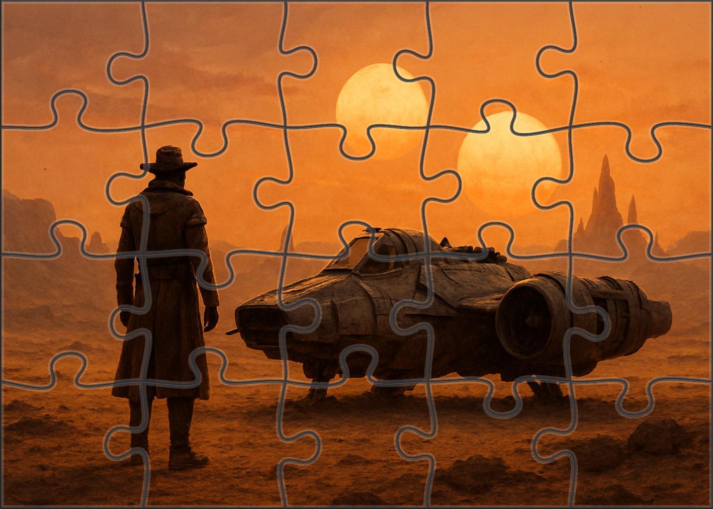 Space Western Outlaw Cosmic Frontier Adventure With Grit And Gunsmoke Premium Puzzle Pieces