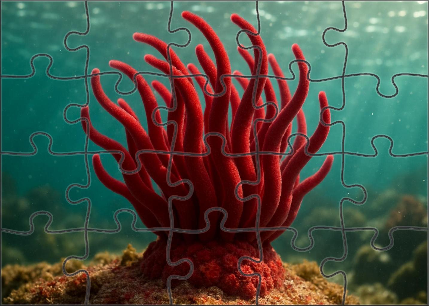 Crimson Velvet Anemone 20 Piece Puzzle