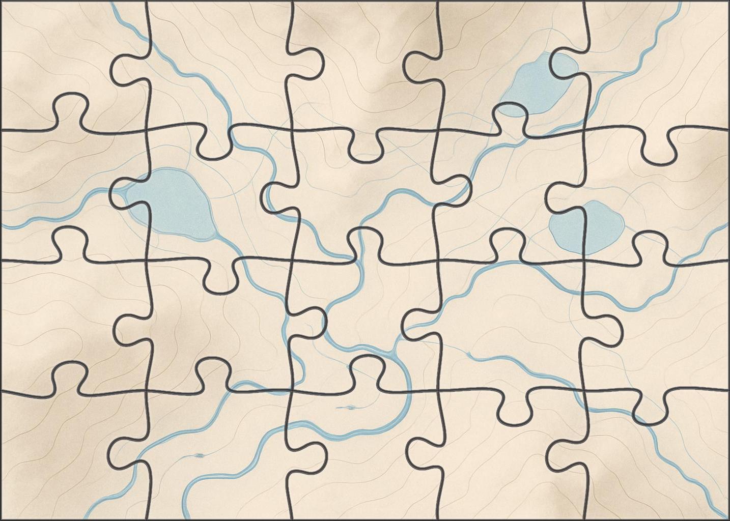 Hydrological Network Overlay 20 Piece Puzzle