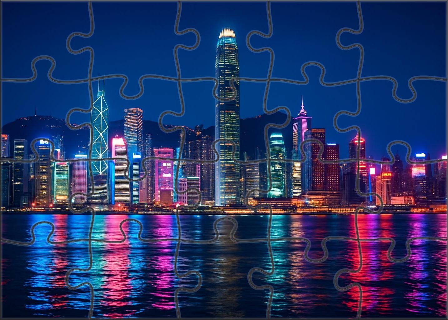 Hong Kong Victoria Harbour Skyline Ranked The Worlds 7th Most Iconic Skyline Featuring Towering Skyscrapers Clustered Along The Harbor Unique Puzzle Design