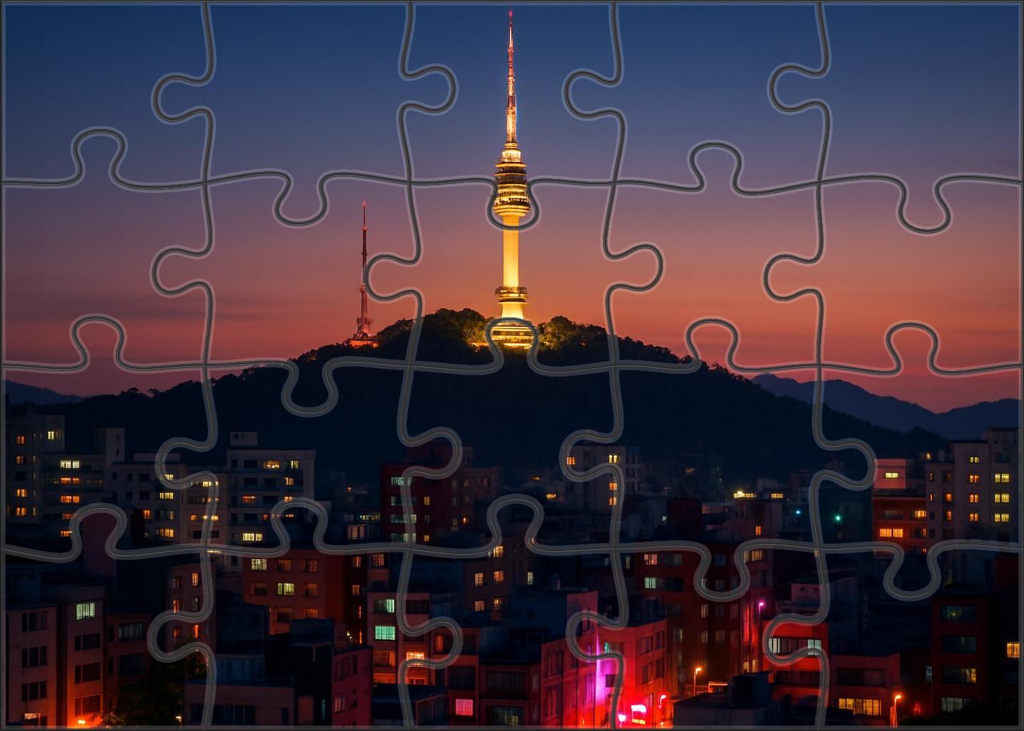 Seoul Namsan Skyline Noted For Its Compact Yet Visually Rich Profile Around The Namsan Tower 200 Piece Puzzle