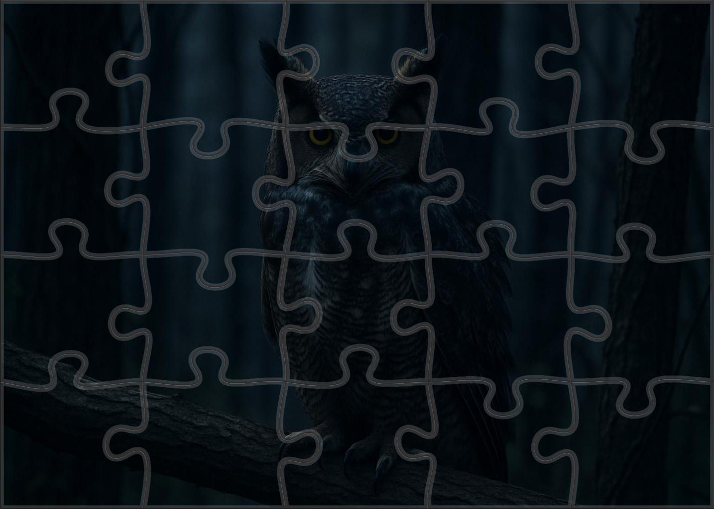 Great Horned Owl Nighttime Sovereign Custom Jigsaw Puzzle