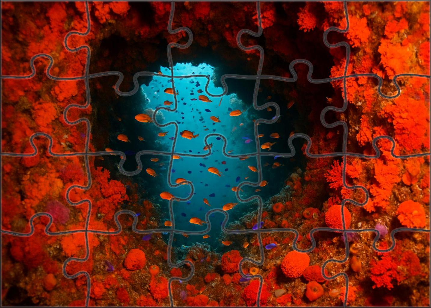 Crimson Coral Caverns Hidden Reefs Of Vibrant Underwater Grottos Premium Puzzle Pieces