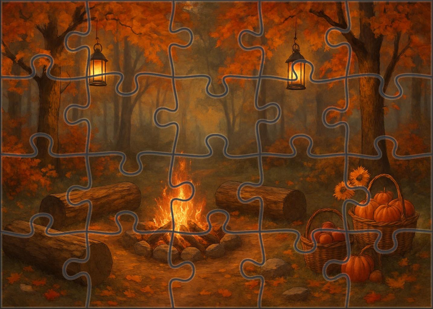 Autumn Woodland Story Circle Puzzle For Adults