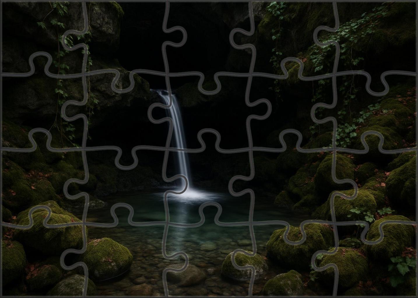 Silver Ribbon Grotto Custom Jigsaw Puzzle