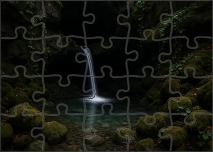Silver Ribbon Grotto Custom Jigsaw Puzzle