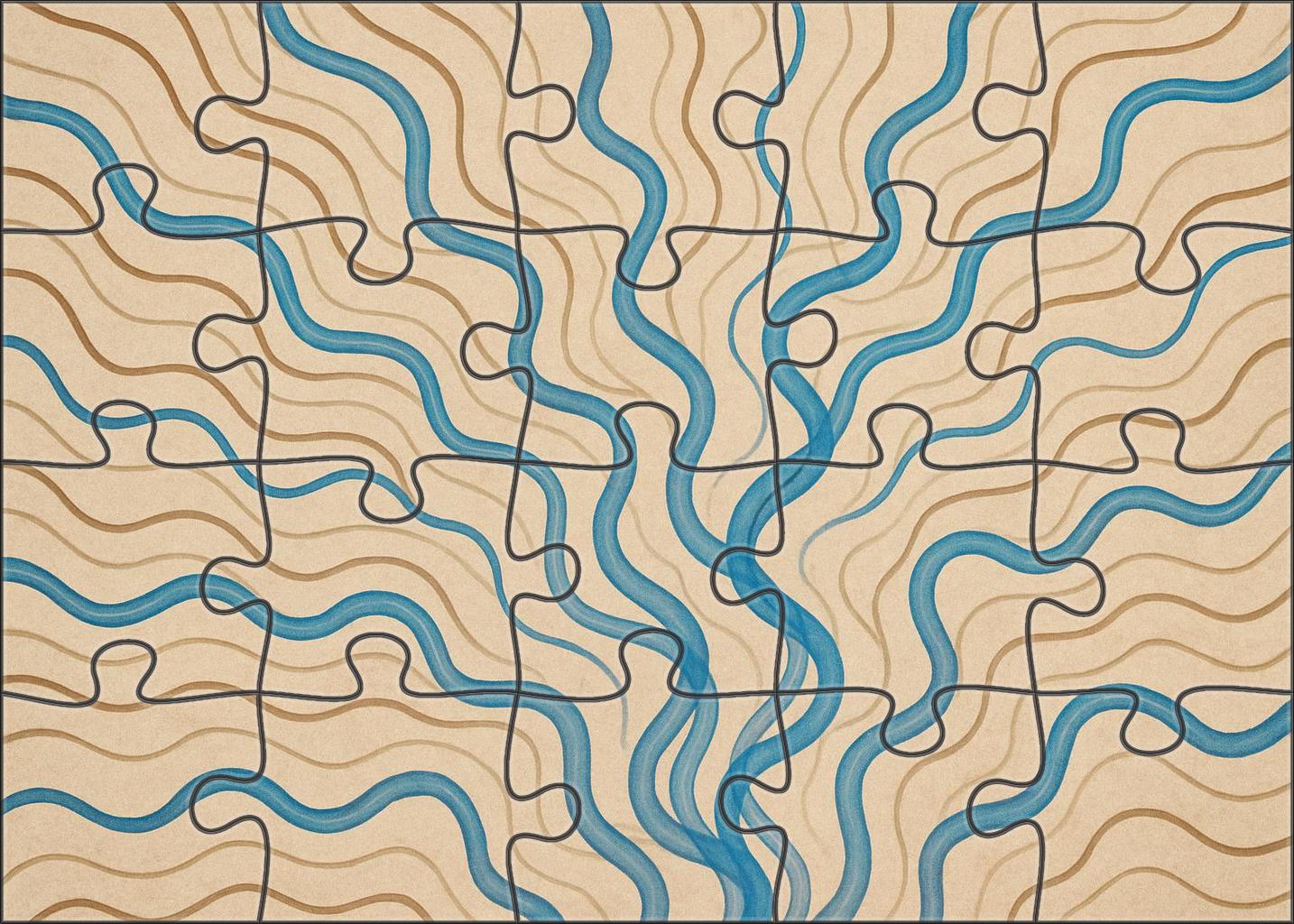 Historical River Meander Evolution Puzzle Collection
