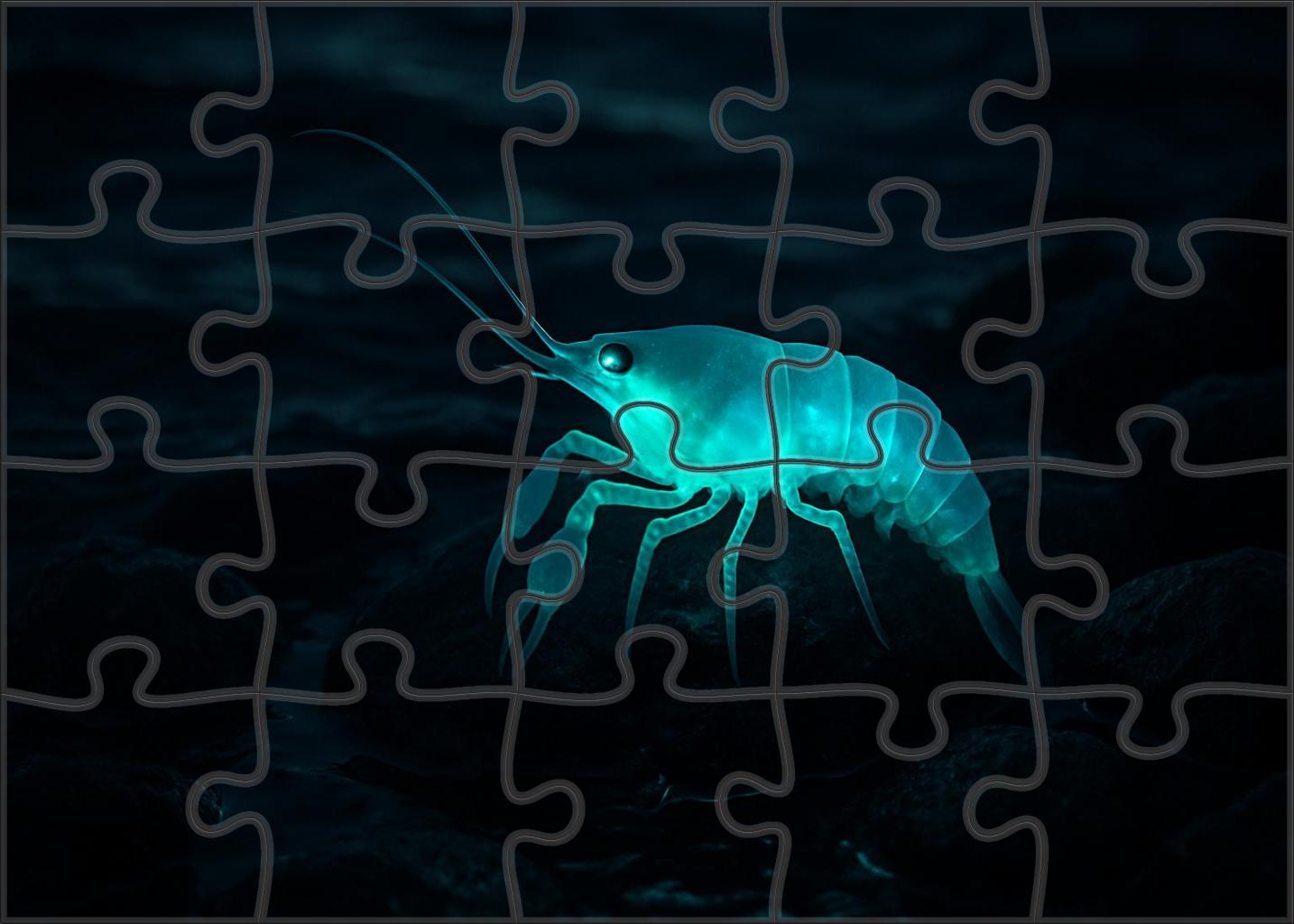 Luminous Tidecrawler Bioluminescent Crustacean With Multifaceted Eyes Large Format Puzzle