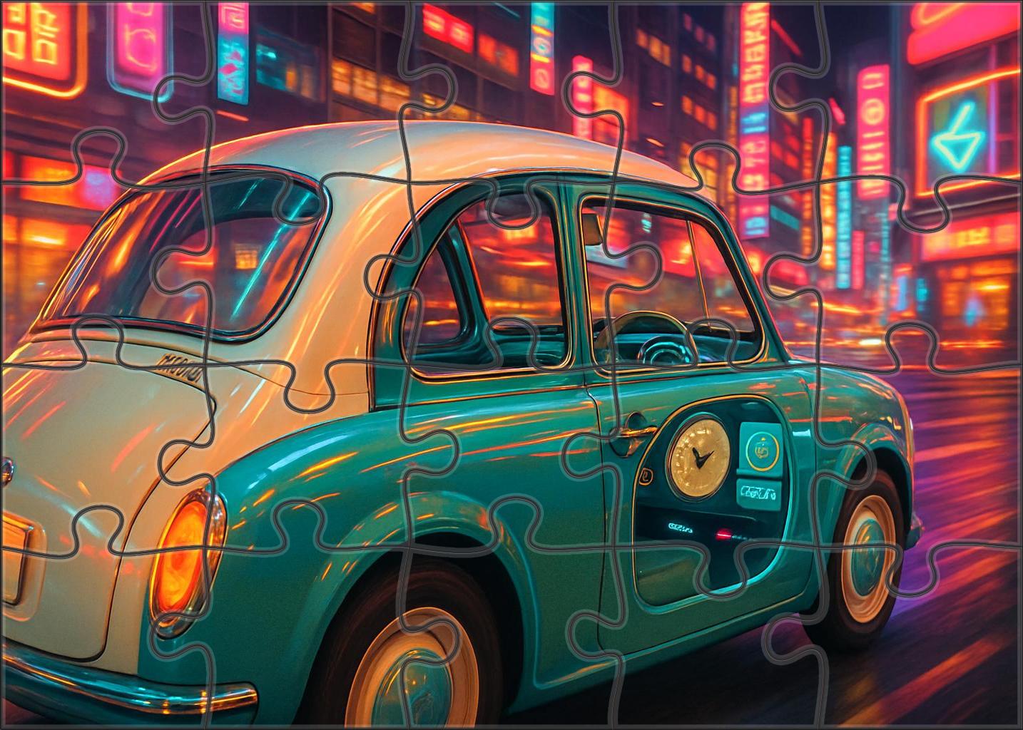 Silhouette Mirage Retro-futuristic Urban Flyer Custom Jigsaw Puzzle