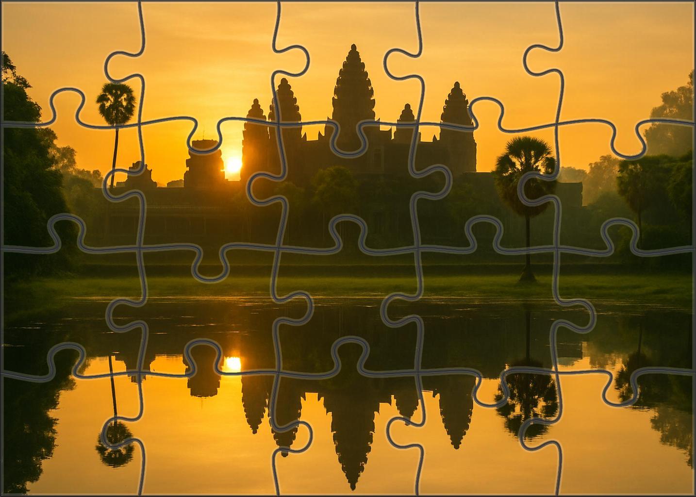 Angkor Wat Siem Reap Cambodia  Identified By 8812 Globally As The Largest Religious Monument Custom Jigsaw Puzzle