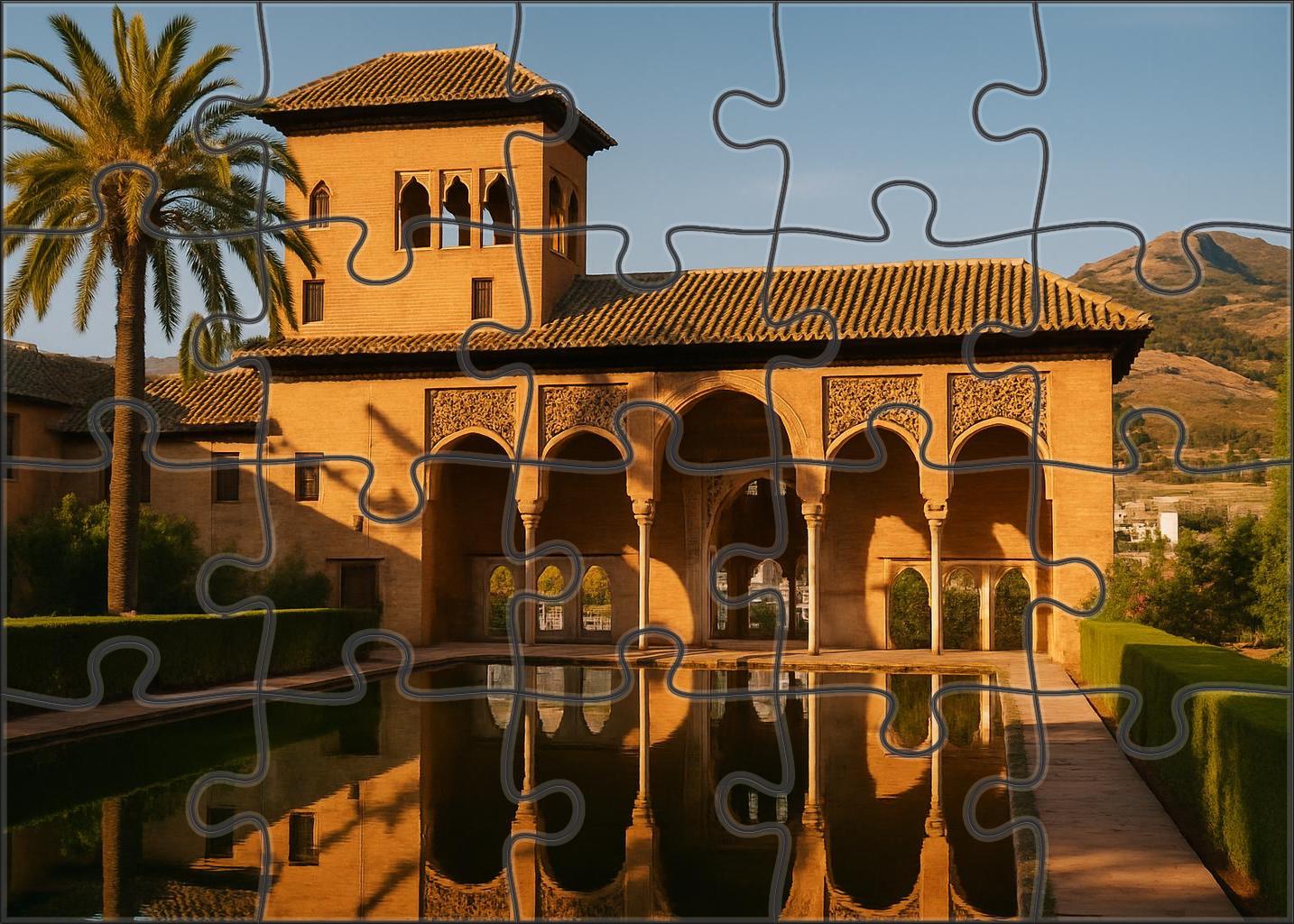 Alhambra Palace Granada Spain Identified By 7423 For Its Islamic Architectural Splendor Custom Jigsaw Puzzle