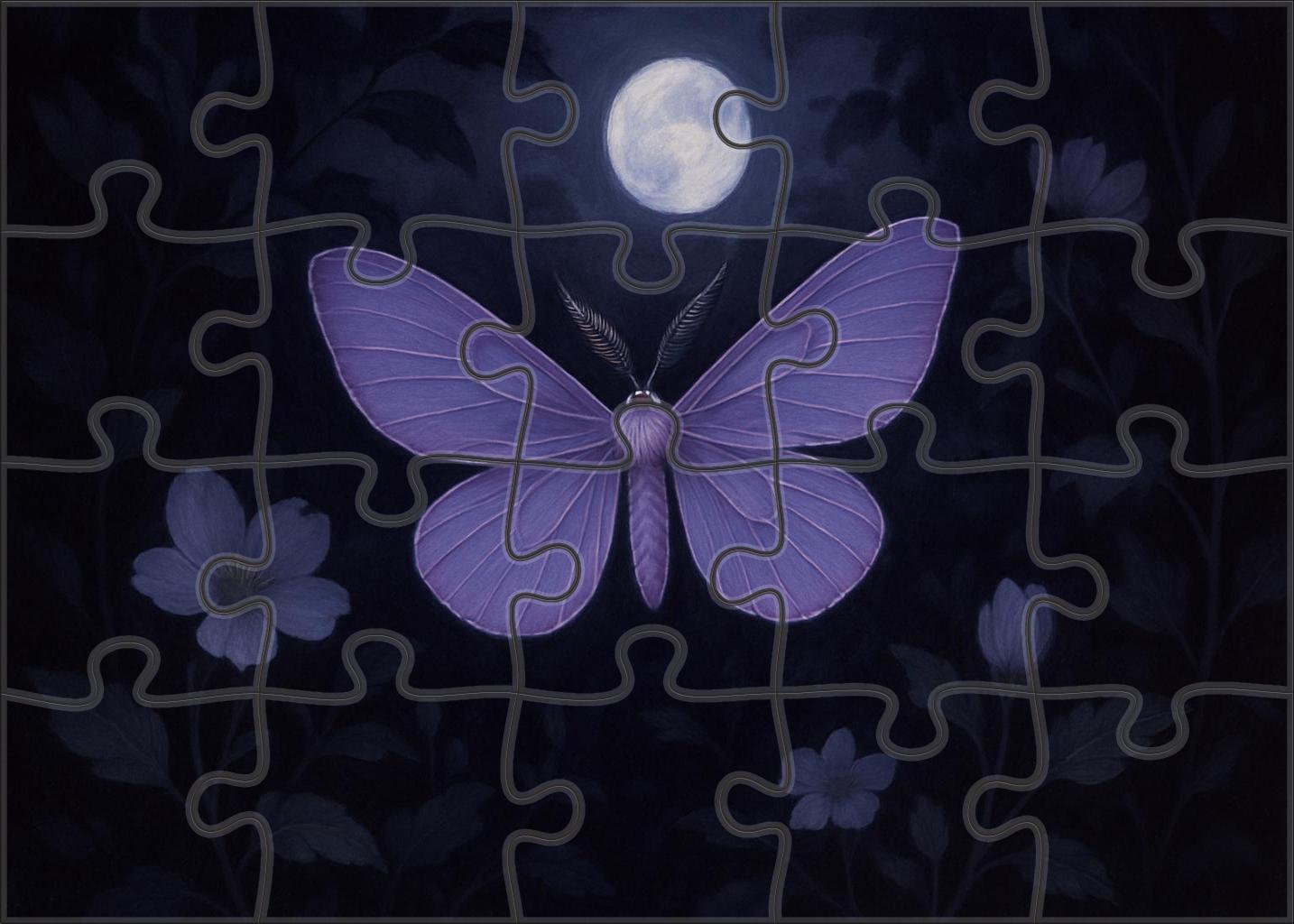 Violet Veil Moth Enigmatic Night Flyer With Iridescent Purple Wings Mini Puzzle
