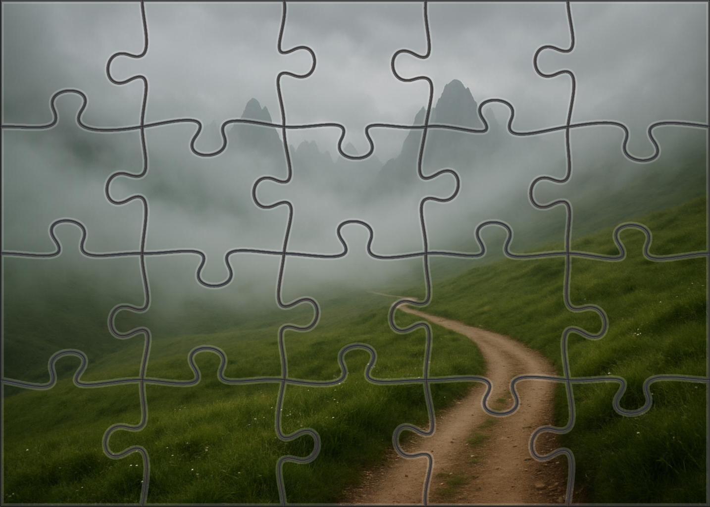 Fogveil Mountain Pass 20 Piece Puzzle